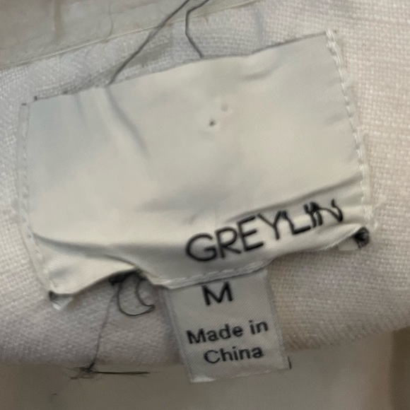 Greylin Strapless Linen Cream Jumpsuit - Picture 7 of 8